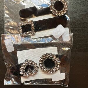 Elegant Black and Silver Hair Accessory Set